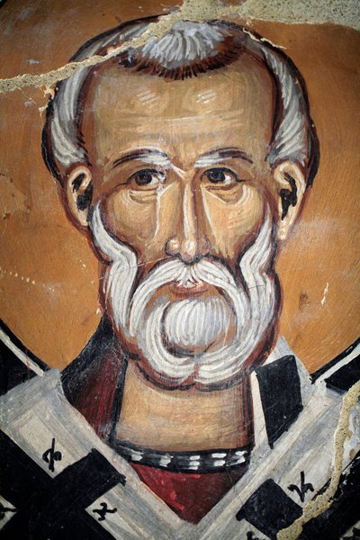 Byzantine Fresco from the 15th century (detail) Saint Nicholas by Unknown